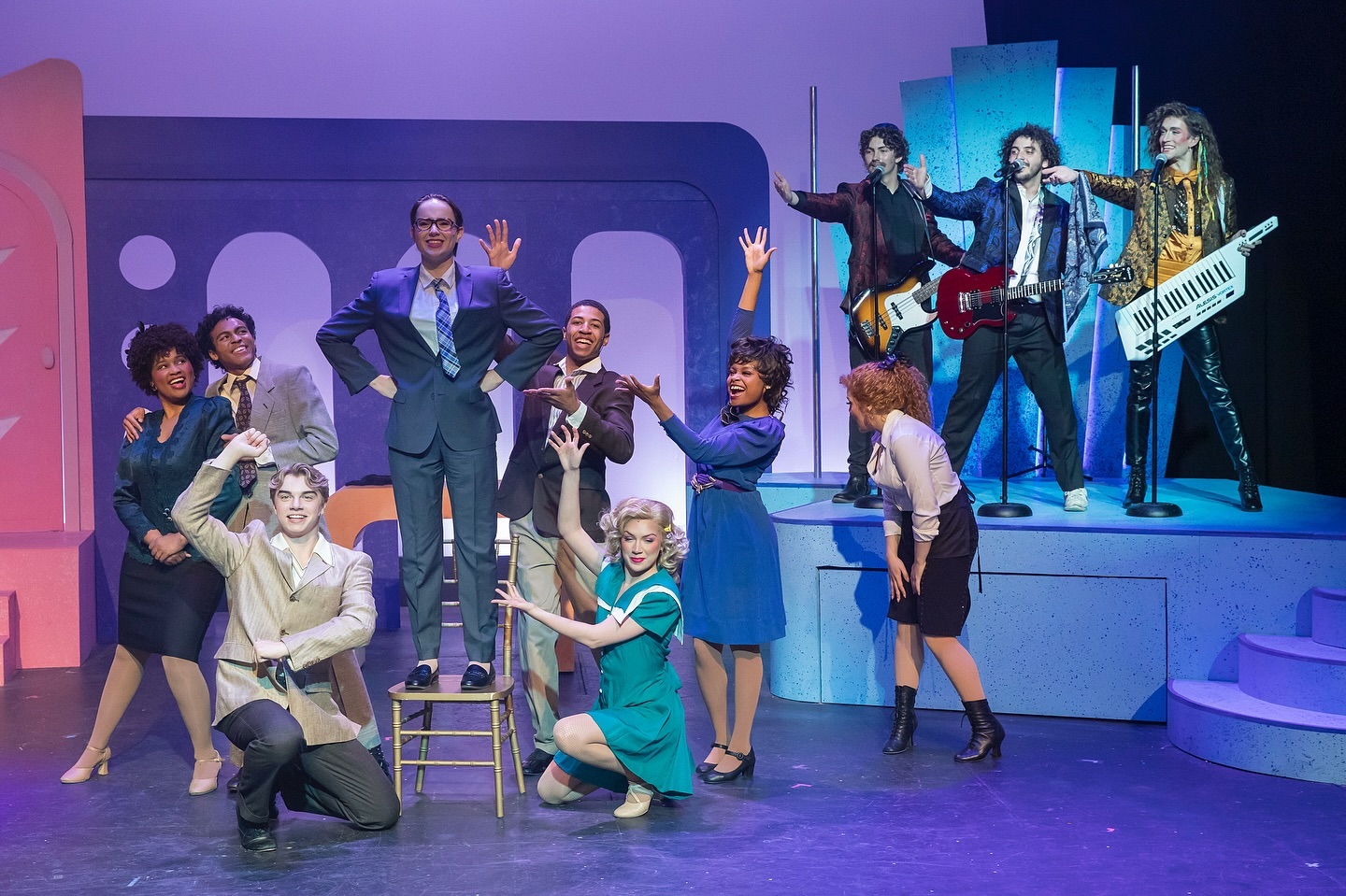 The cast in Summer Stock Stage's 2024 production of The Wedding Singer. Photo by Zach Rosing.