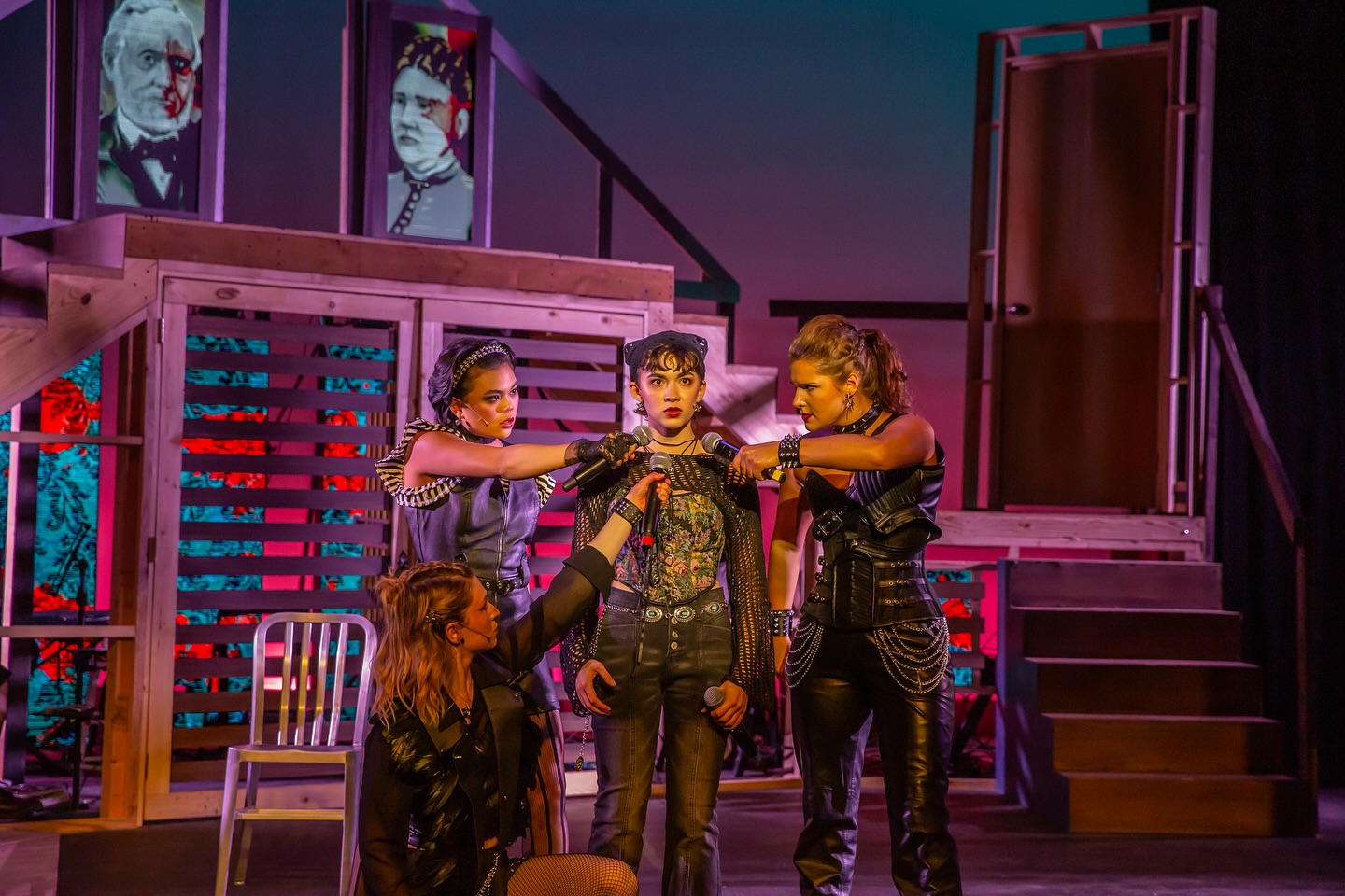 Erin Lambertson, Samantha Ringor, Mai Caslowitz, and Cora Kendall in Summer Stock Stage's 2024 production of Lizzie. Photo by Michael Camp Photography.