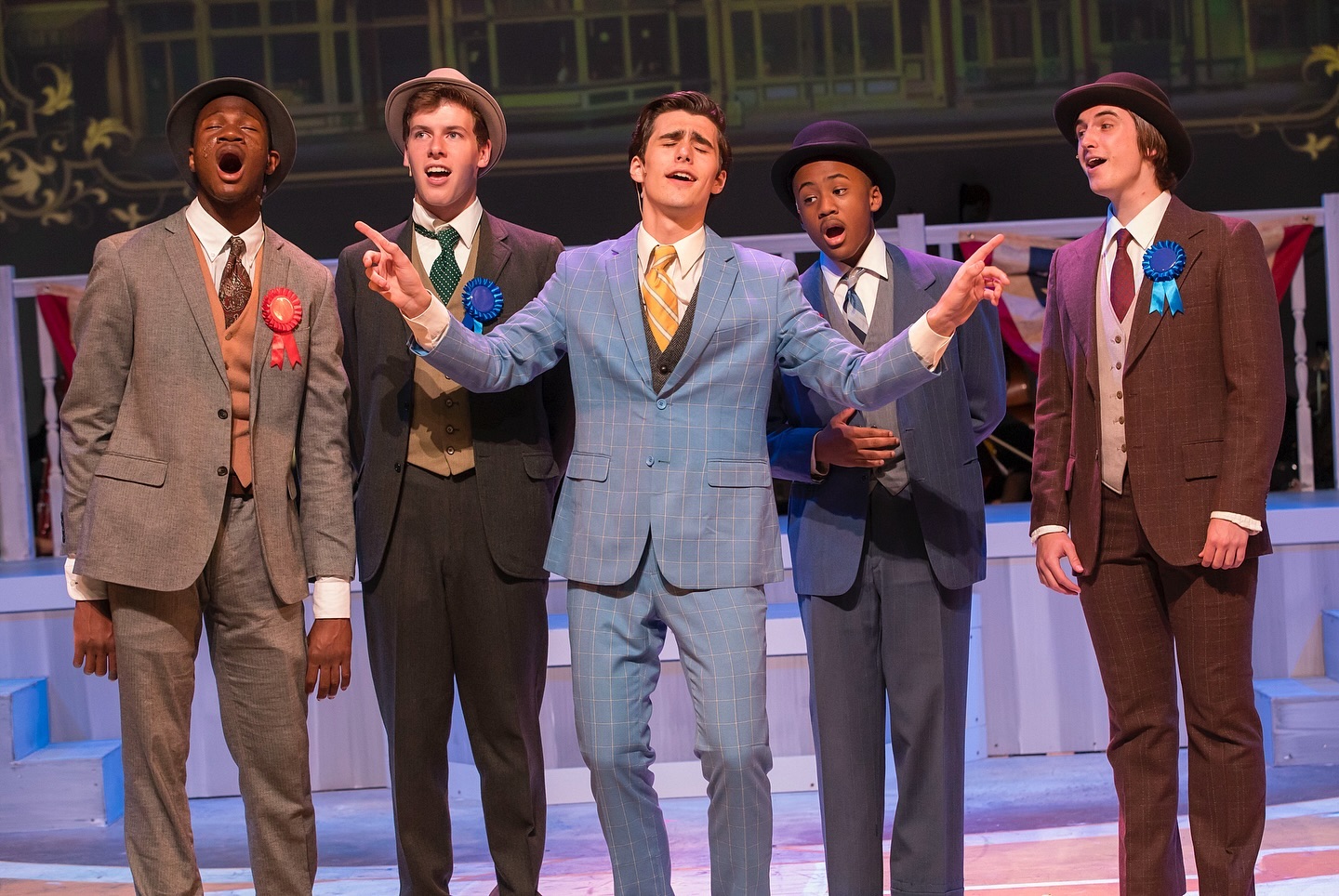 The cast in Summer Stock Stage's 2024 production of The Music Man. Photo by Zach Rosing.